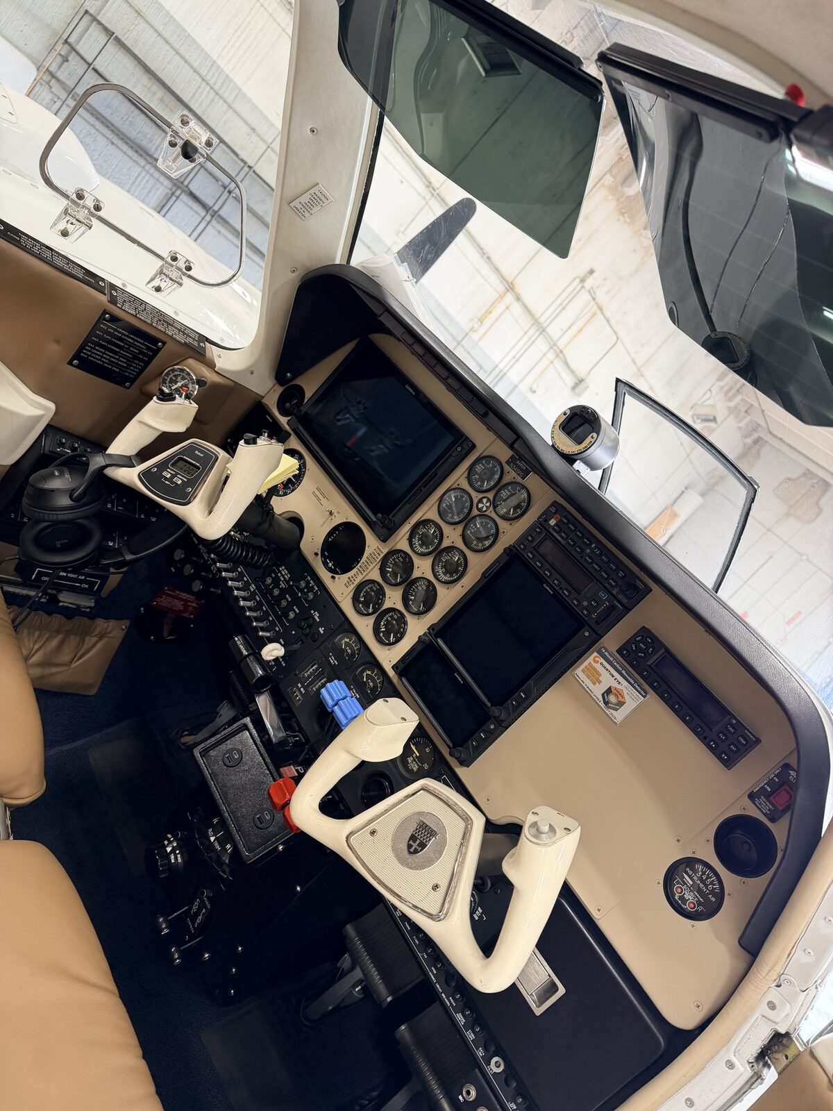 After: Baron 58 forward cabin and cockpit panel area