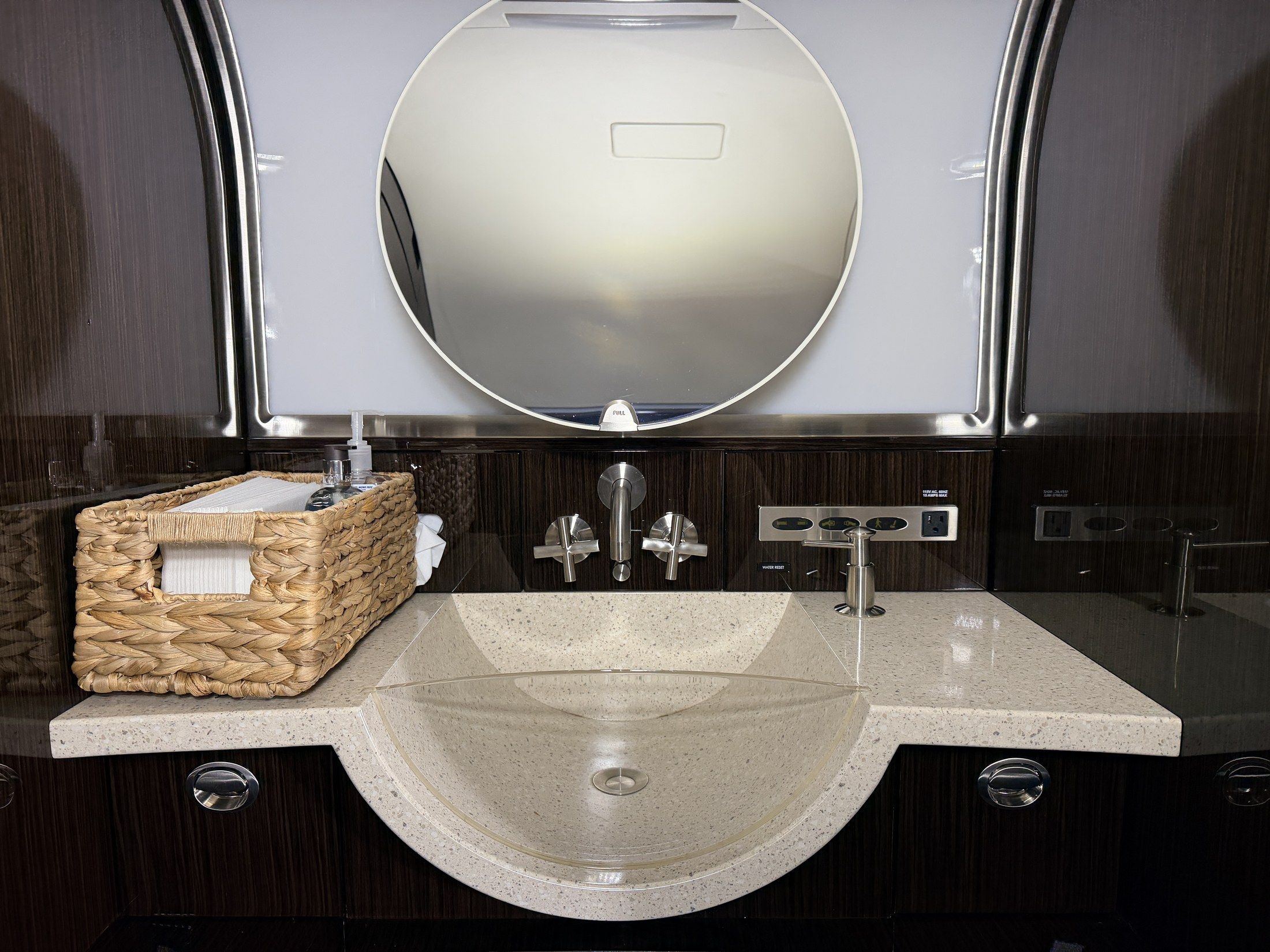 After: galley and aft cabin reset on the Challenger 300