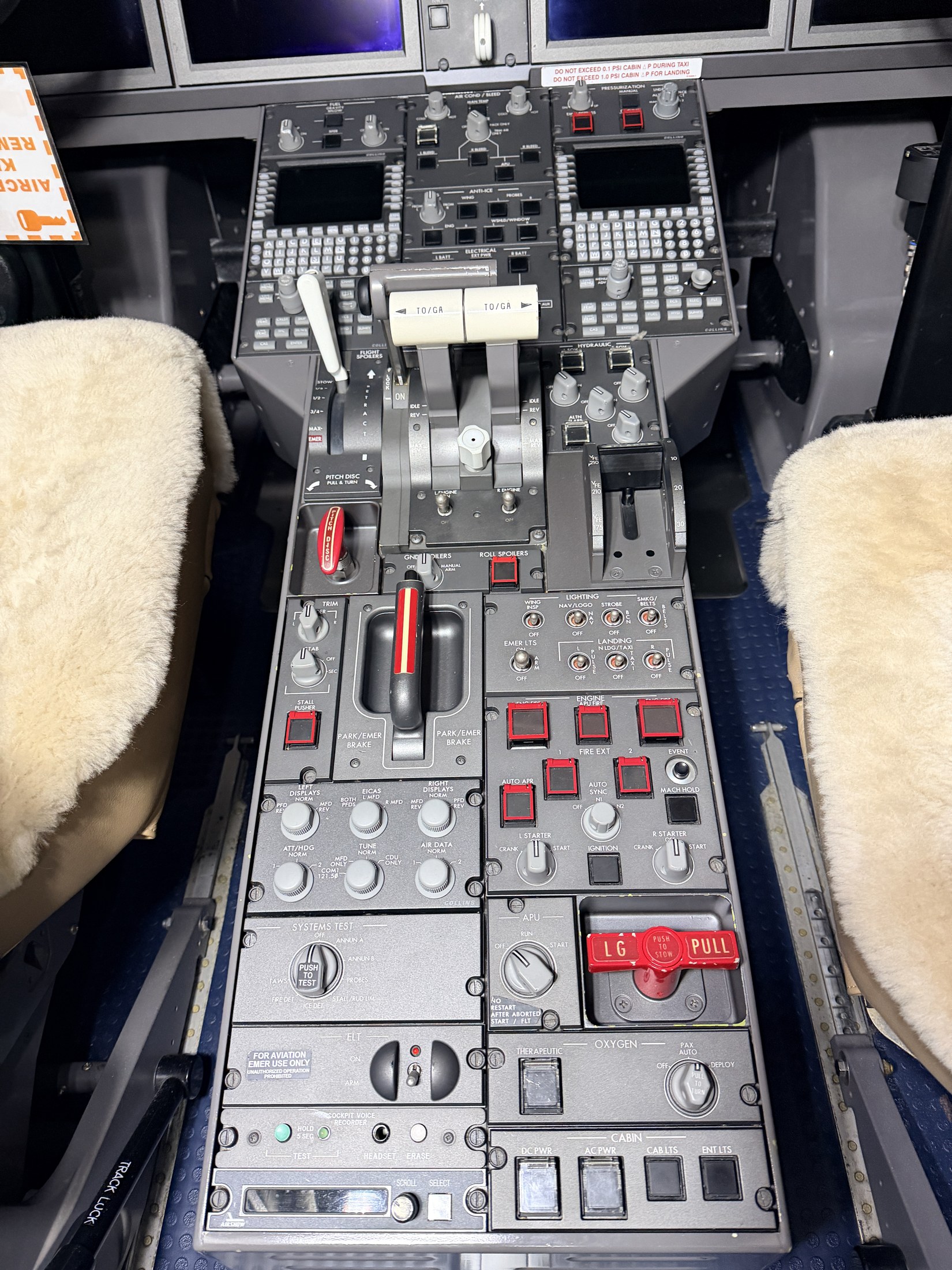 After: cockpit console reset with conservative flight-deck handling on the Challenger 300
