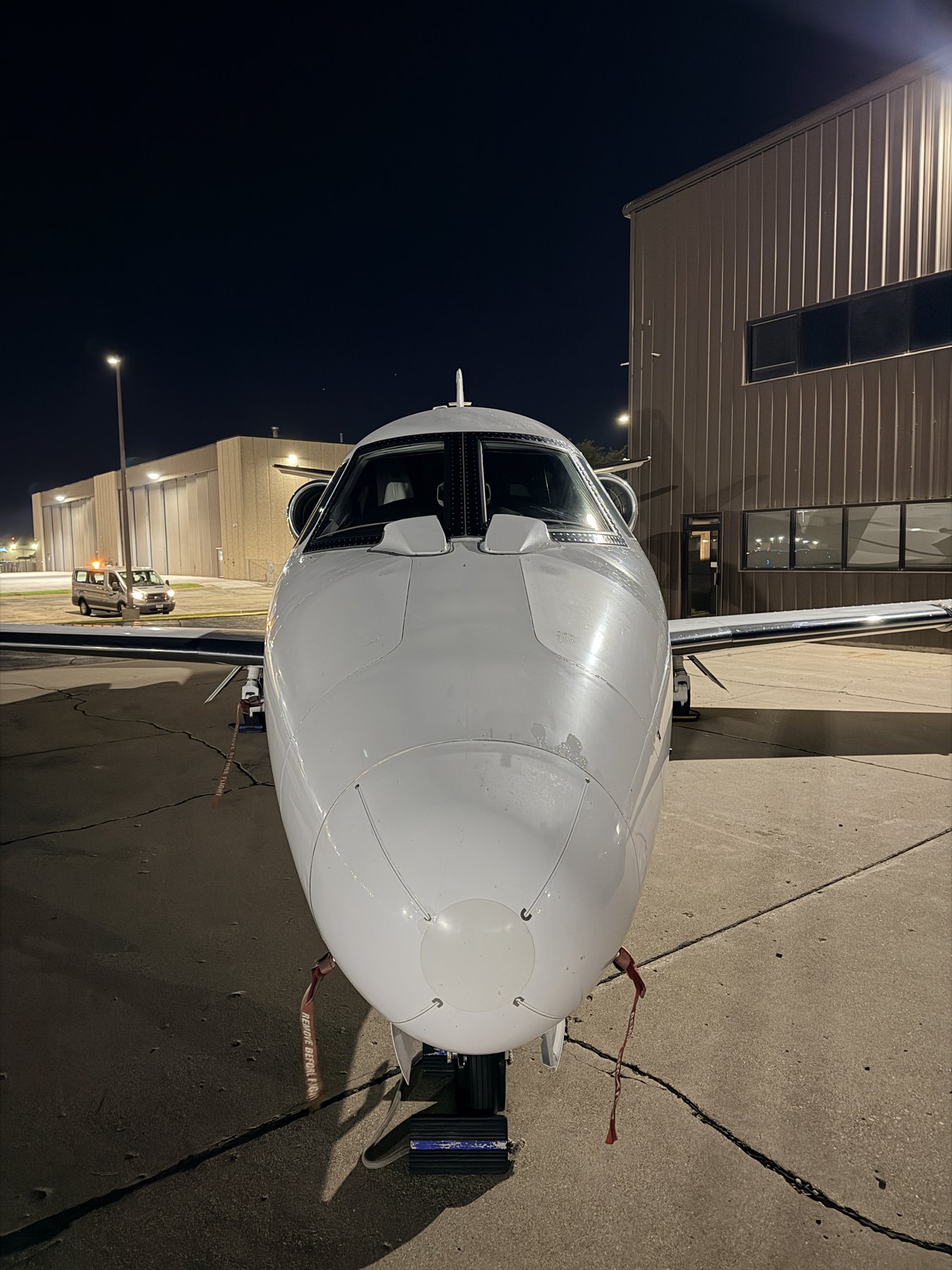 Exterior context: Citation Excel staged at Chicago Executive Airport during the service window