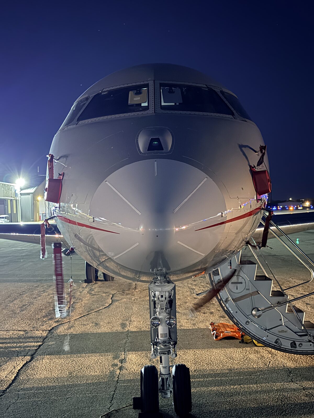 Bombardier Global 5000 detailing at Milwaukee Mitchell International Airport