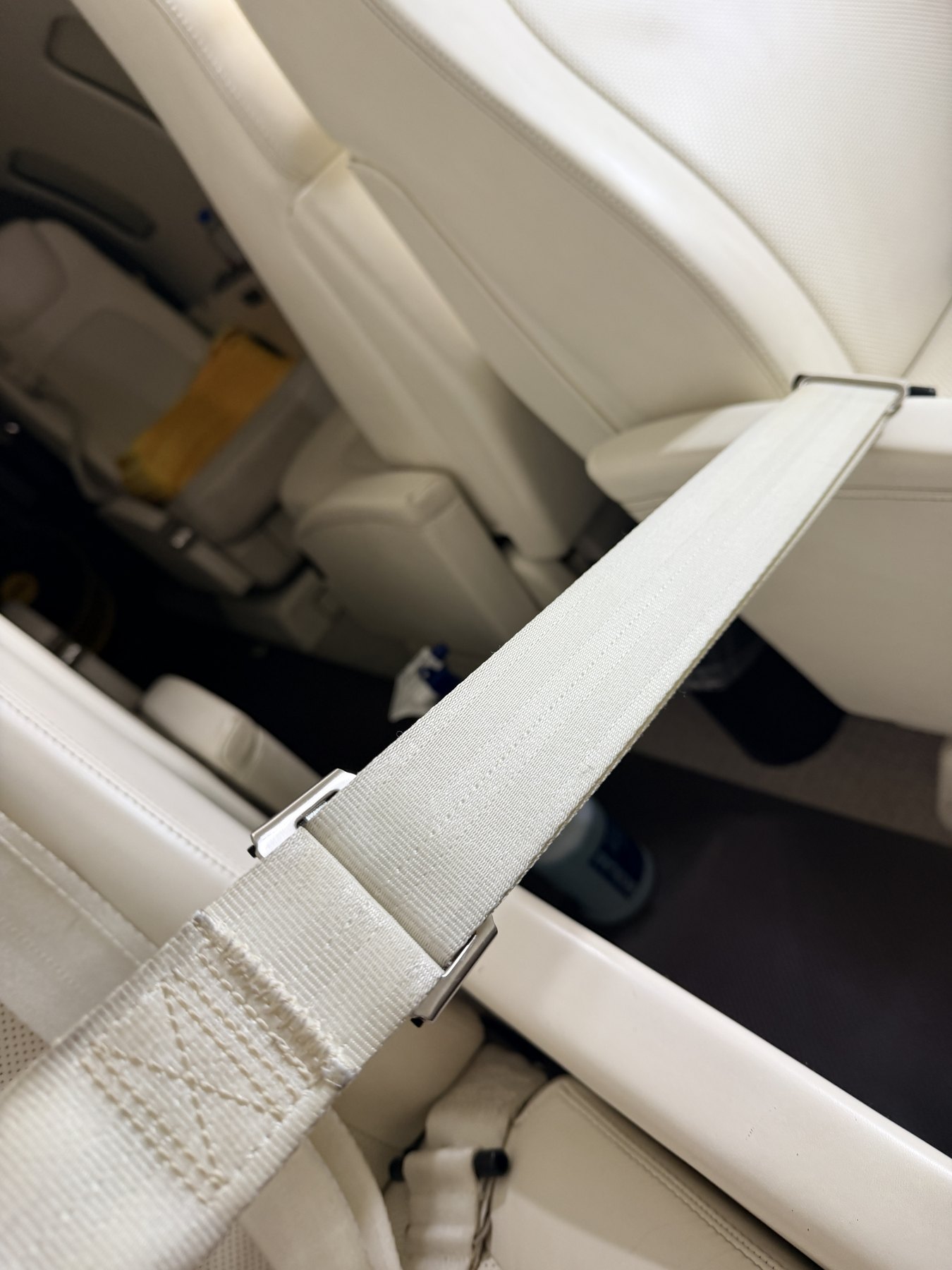 After: seatbelt webbing following controlled cleaning