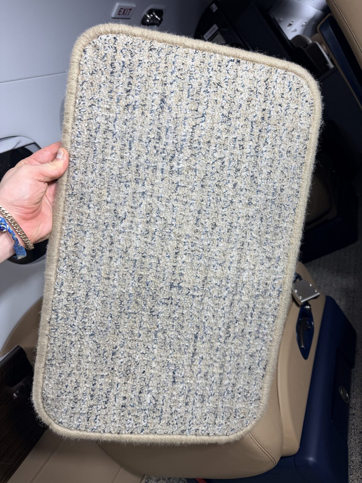 After: removable carpet panel following extraction
