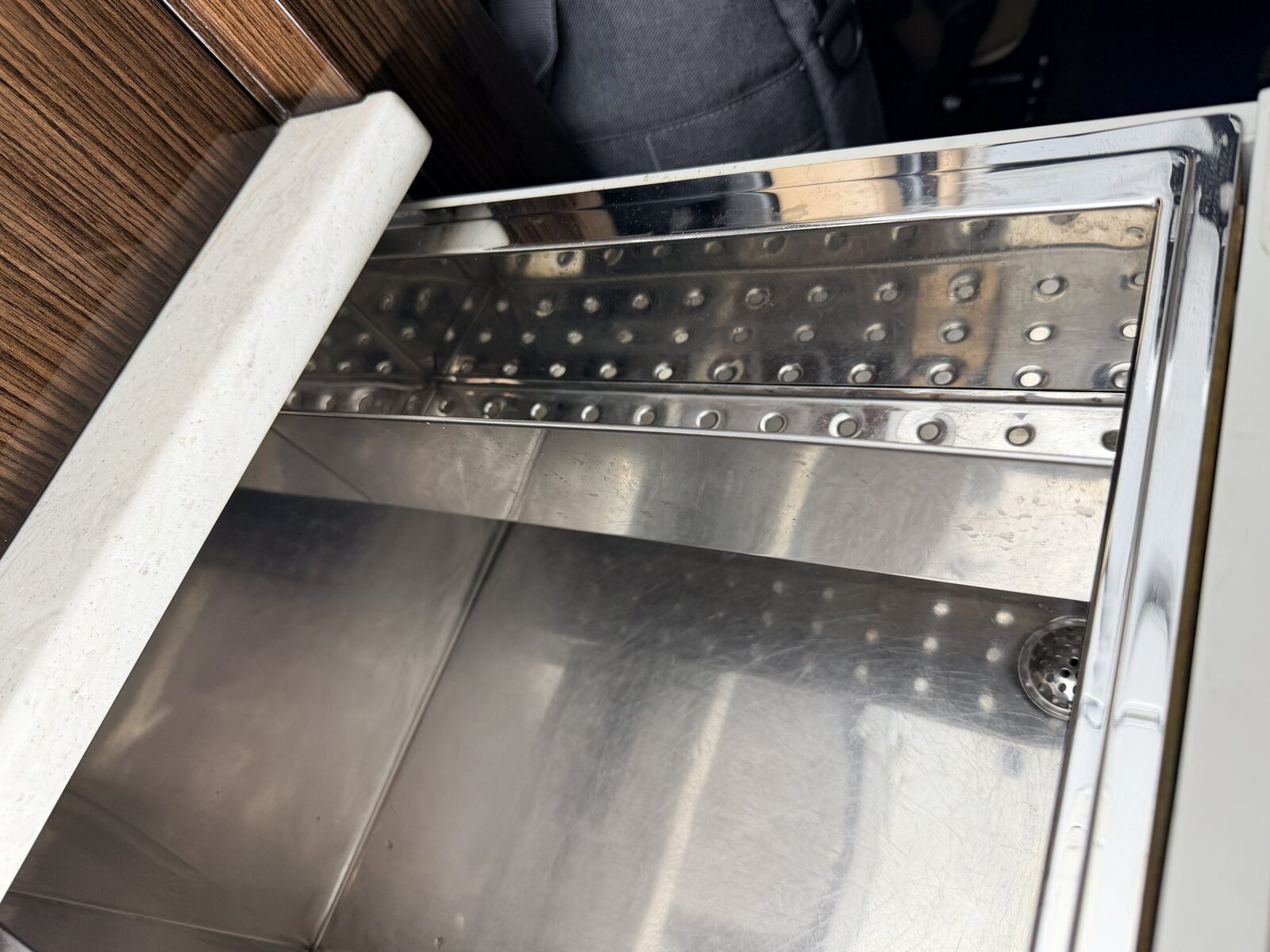 After: galley and ice chest area reset and cleaned
