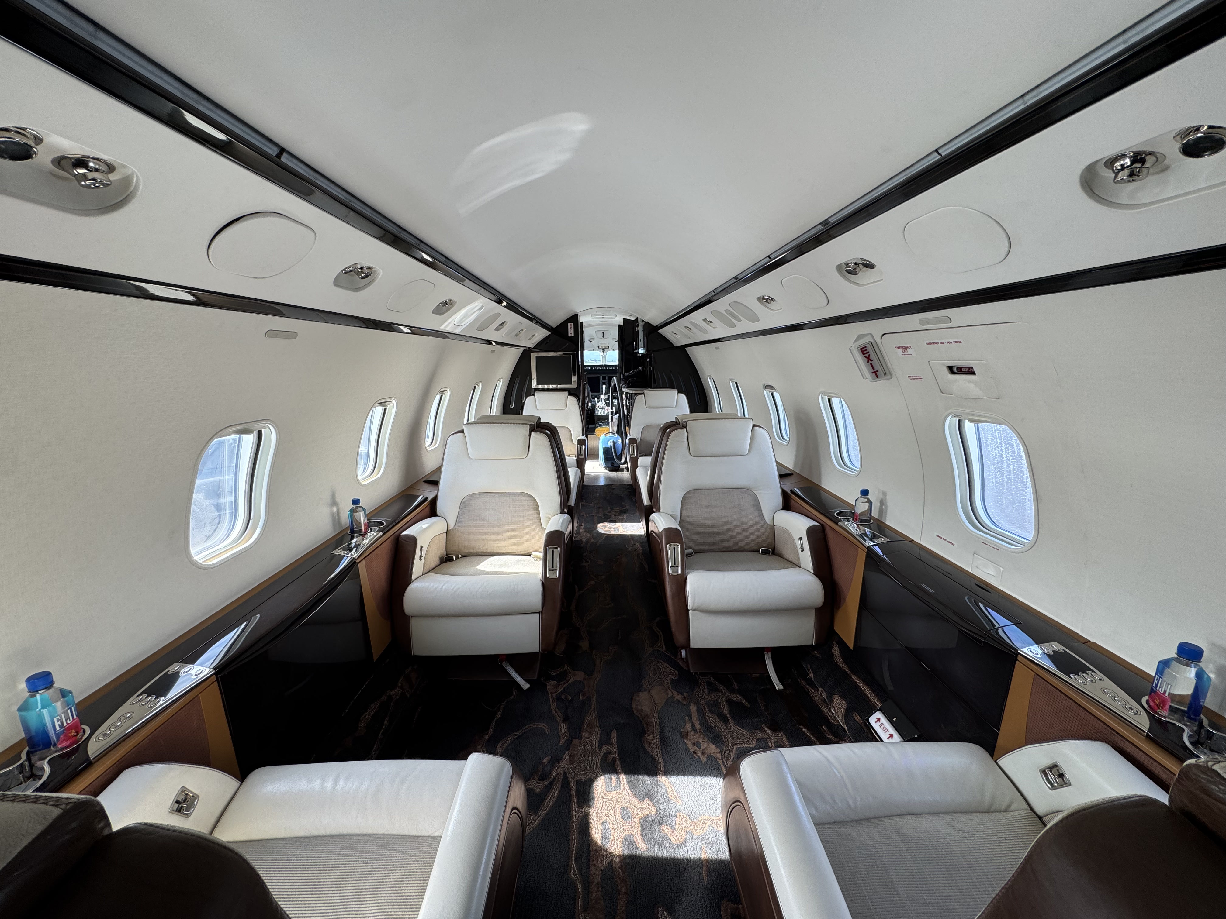 Heavy jet interior club seating leather conditioning aircraft detailing