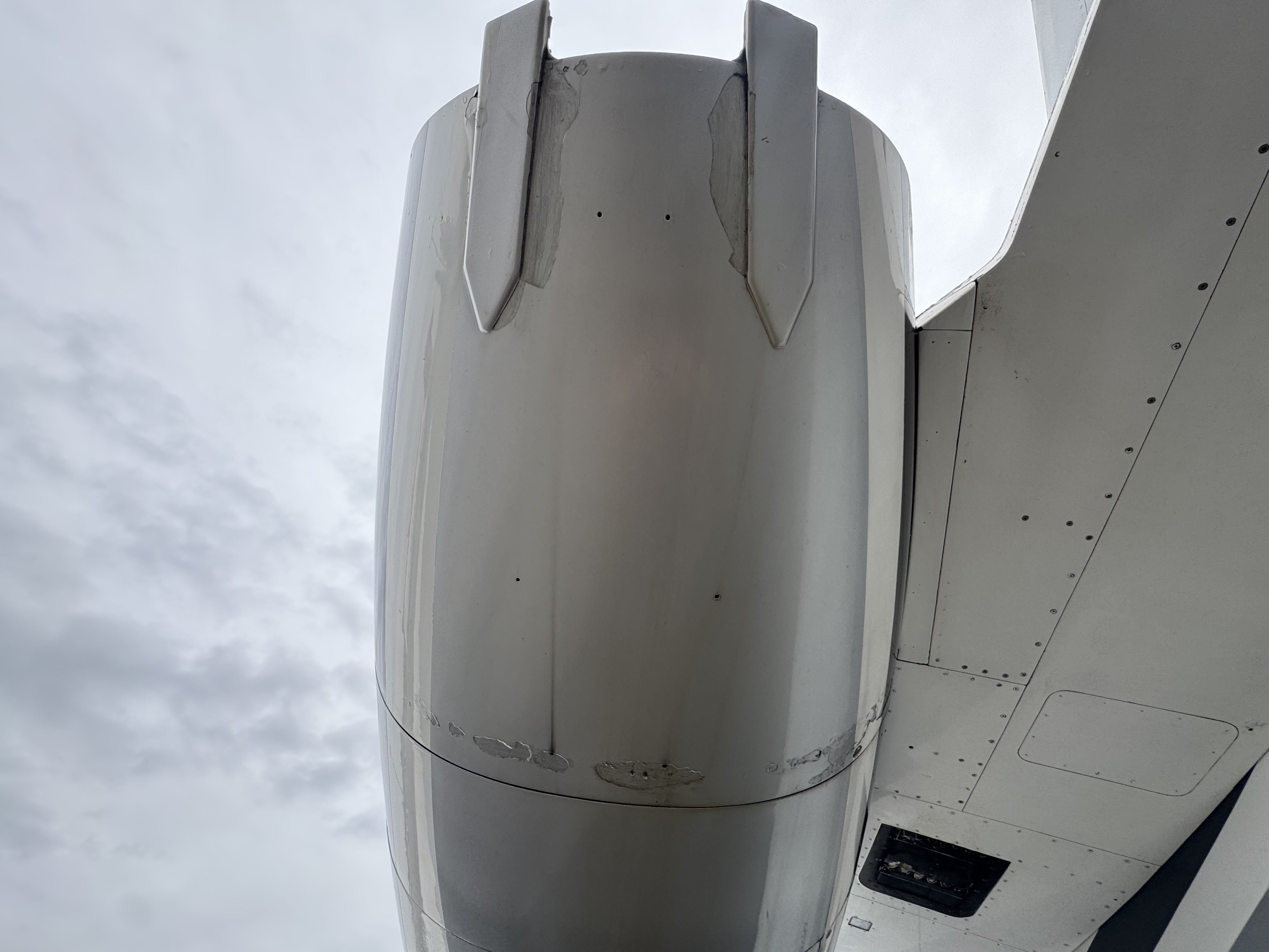 Heavy jet engine nacelle exterior detailing Chicago