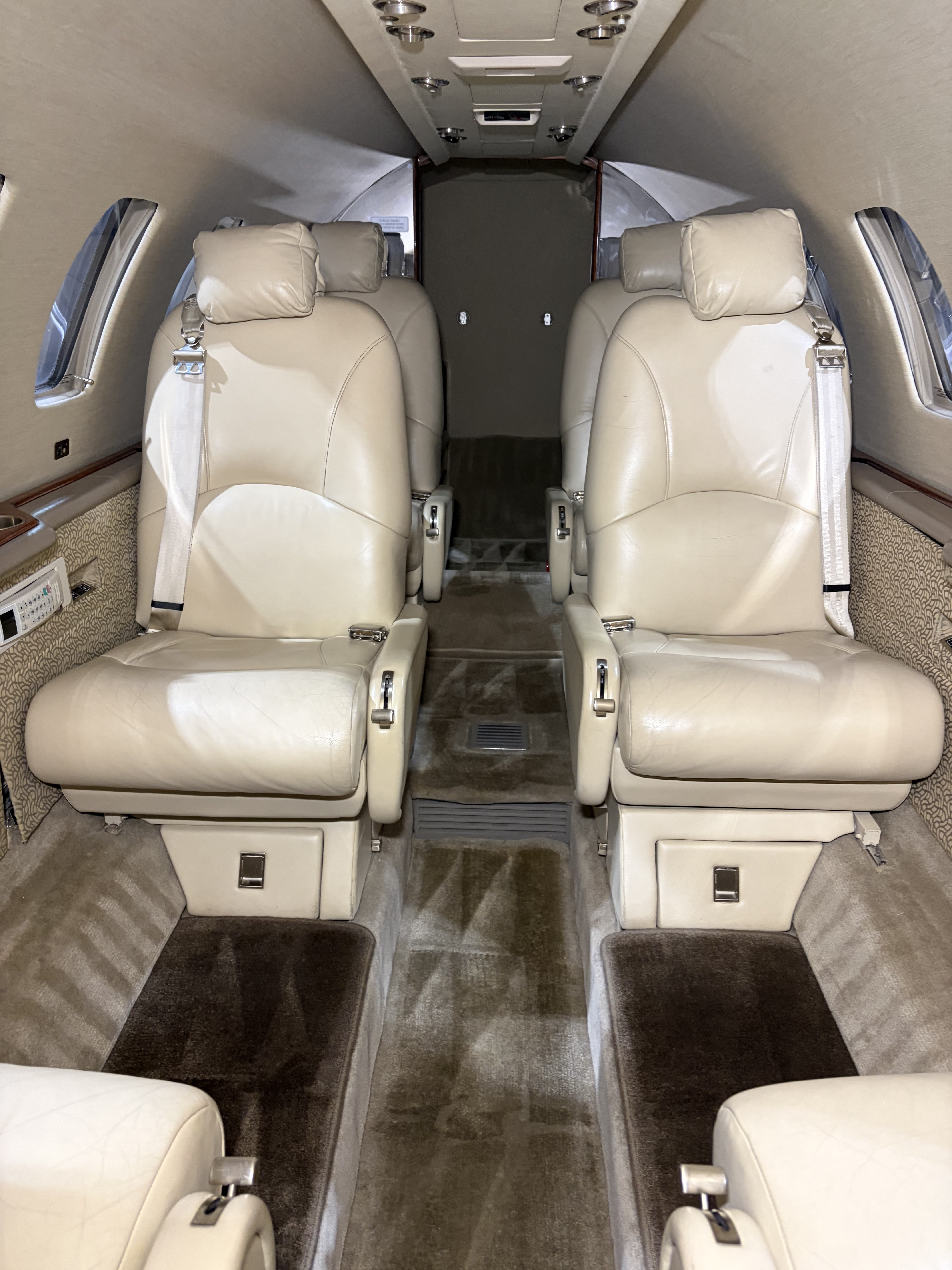 Light jet interior side bench seating detailing Chicago