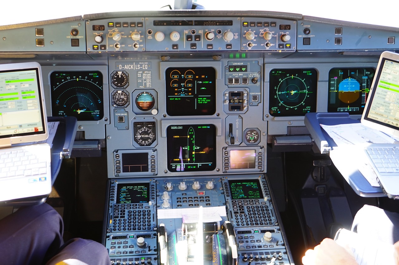 Private jet cockpit avionics panel requiring specialized aviation cleaning protocols in Chicago