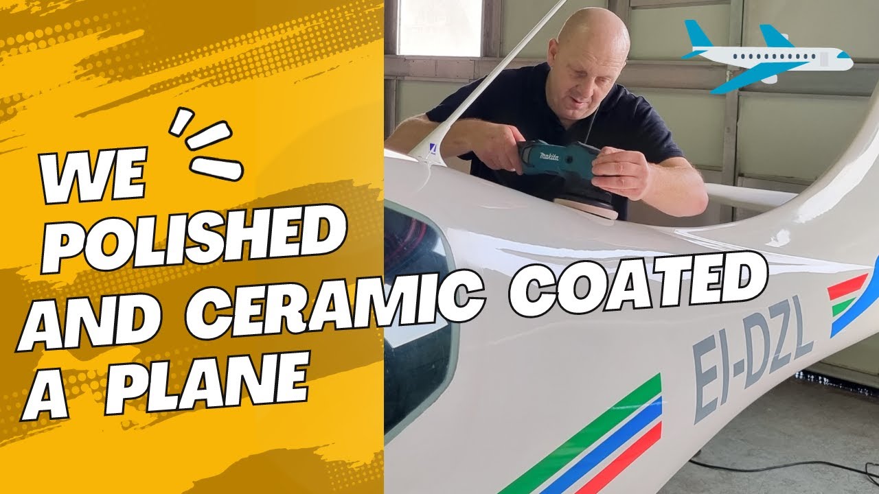 Professional ceramic coating application on private jet exterior surface in Chicago area