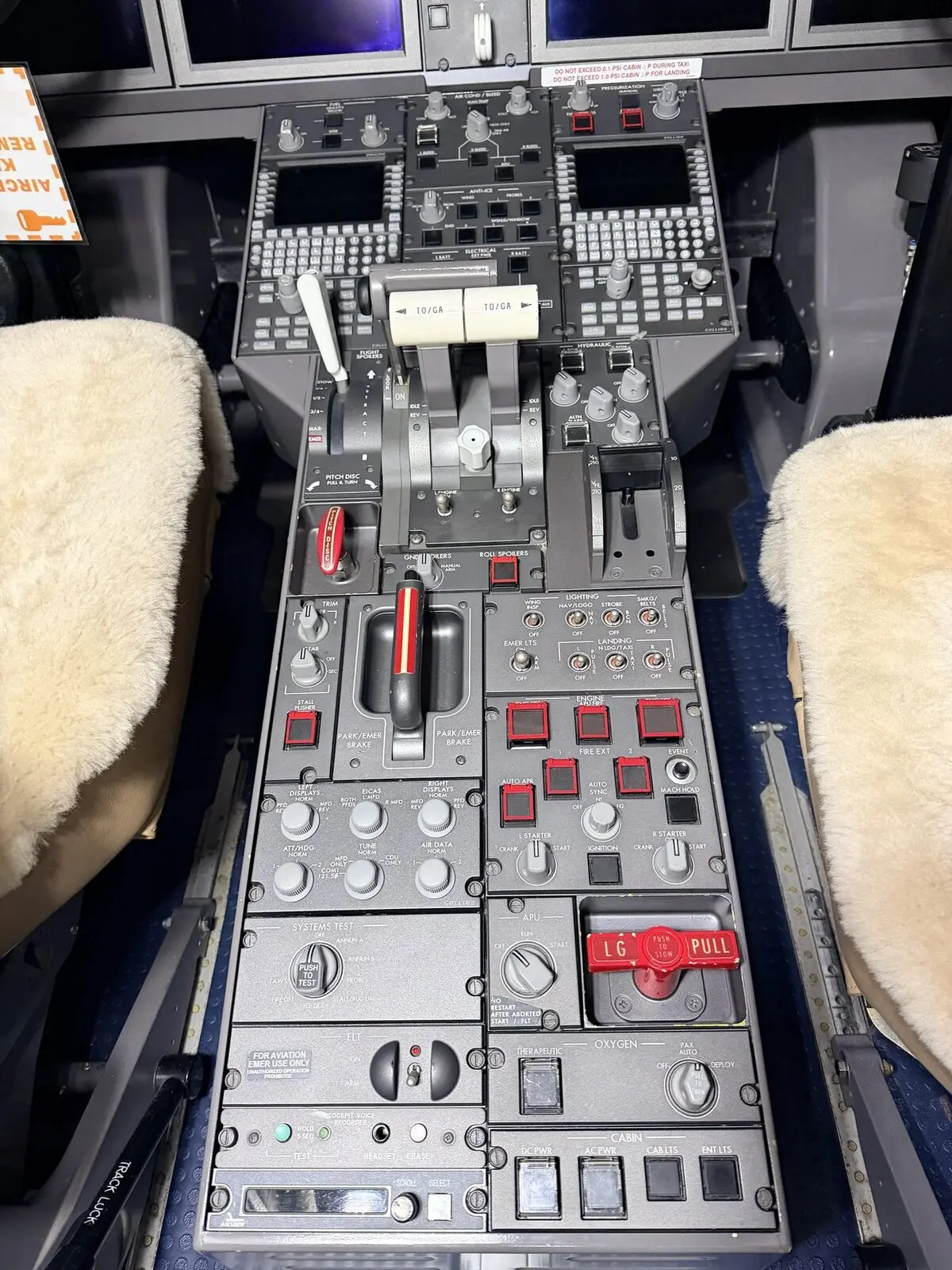 After: cockpit console reset with conservative flight-deck handling on the Challenger 300