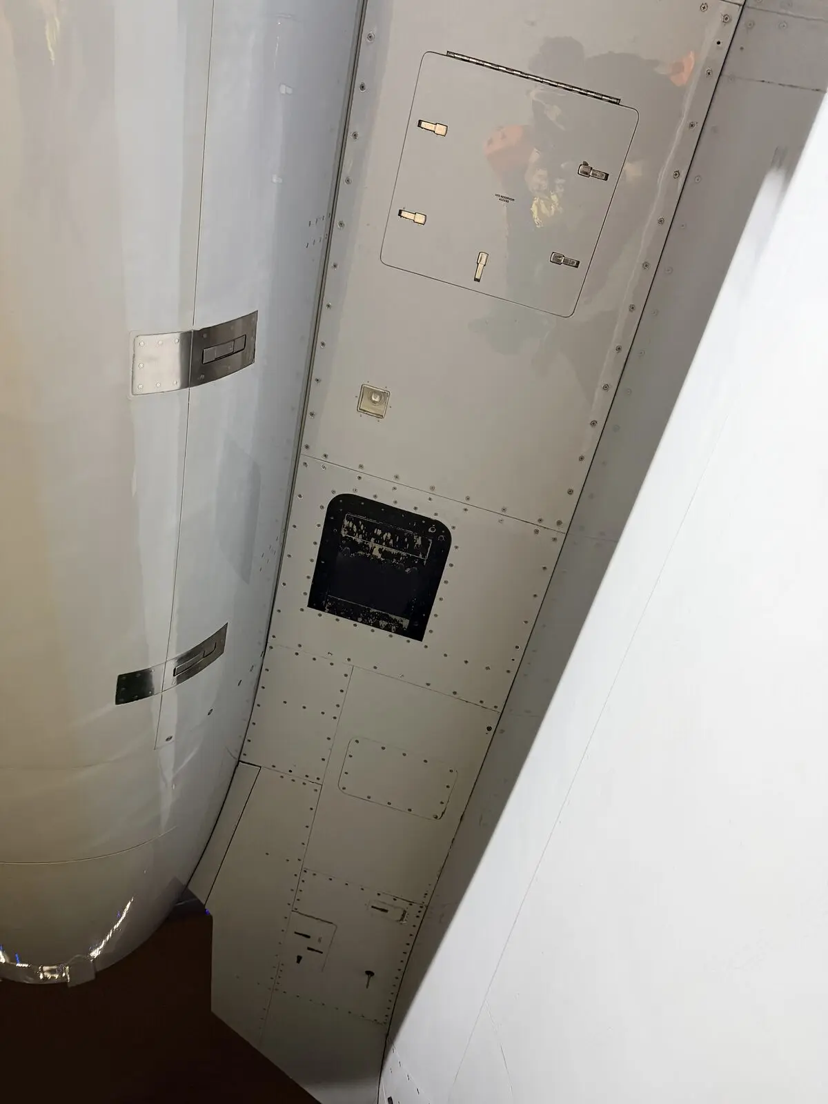 Cessna Citation X wing root fairing and underside fuselage panels after exterior degreasing and wash